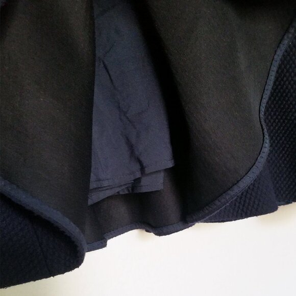 Rebecca Taylor Anna Scallop-Trimmed Navy Dress Size L Textured Knit Modest $395 - Picture 13 of 15